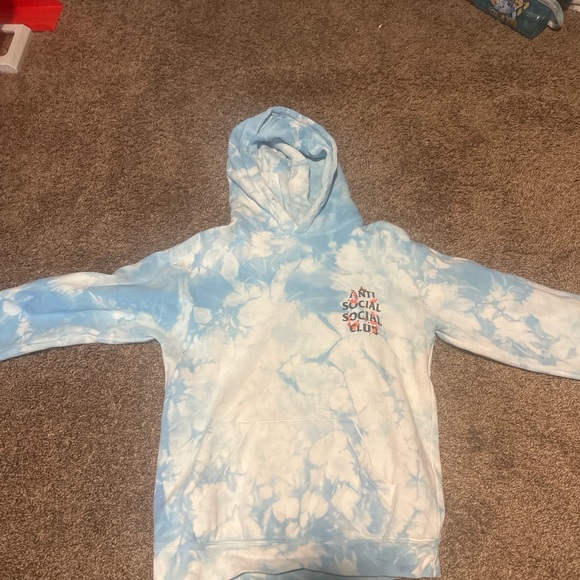 Anti Social Social Club Blue Tie-Dye Kids Hoodie